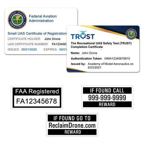 buy drone id services faa uas registration card trust recreational uas safety test completion