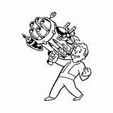 Clipart Fallout Fall Coloring Pages Vault Boy Cliparts Library Clipground sketch template