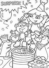 Coloring Birthday Happy Dora Pages Printable sketch template