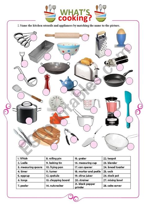 kitchen utensils crossword activity  answers wow blog