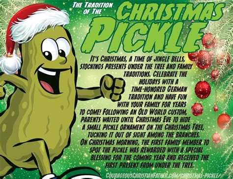 printable christmas pickle poem printable