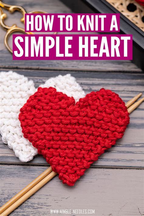 knit  heart shape  beginners easy step  step instructions