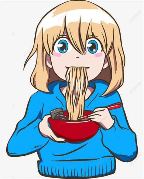 Anime Mädchen Das Nudeln Isst Anime Mädchen Nudeln Png Und Psd Datei