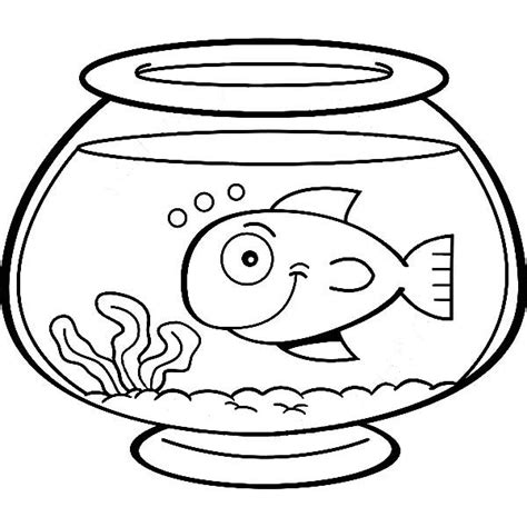 fish  bowl coloring page