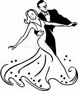 Ballroom Bal Ballo Danse Salle Taniec Towarzyski Vecteur Danseurs Dessin Blanc Ballerini Eps Waltz sketch template