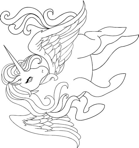 winged unicorn coloring page  printable coloring pages  kids