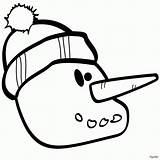 Coloring Snowman Pages Hat Popular sketch template