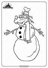 Snowman Goofy sketch template