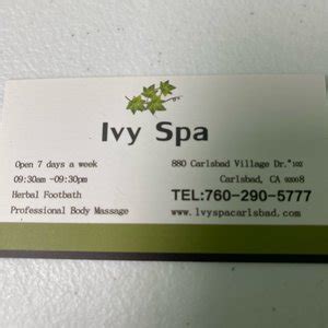 ivy spa massage    reviews  carlsbad village dr