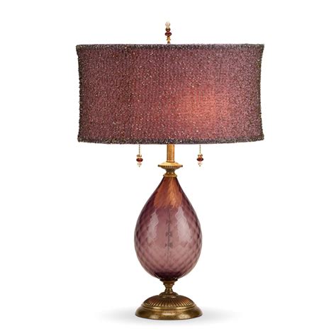 Nicole Table Lamp Kinzig Design Purple Glass Shade With Beaded