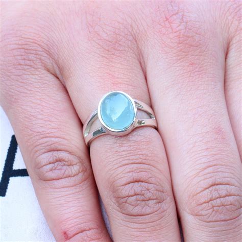 aquamarine ring  sterling silver jewelry natural etsy uk