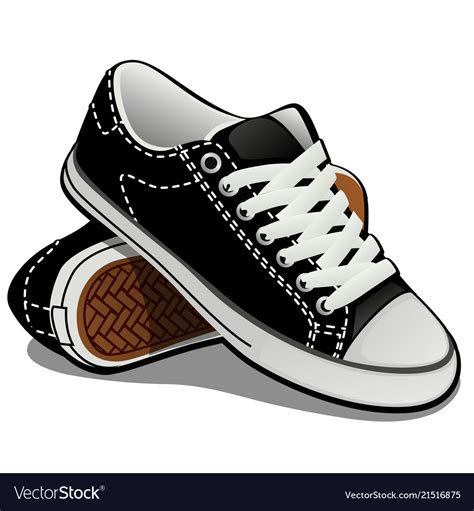pair  sneakers  white laces isolated vector image
