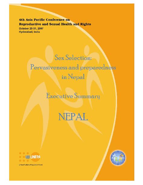 Sex Selection Pervasiveness And Preparedness In Nepal Executive