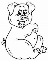 Coloring Pig Fat Cute Pages Printable Books Cartoon Animales Colorear Para Piglets Kids Print Animal sketch template