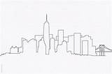 York Skyline City Drawing Simple Credit Coloring Larger sketch template