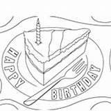 Cake Birthday Coloring Slice Surfnetkids Pages sketch template