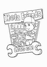 Handy Manny Coloring Disney Printable Hola Pages Kids sketch template