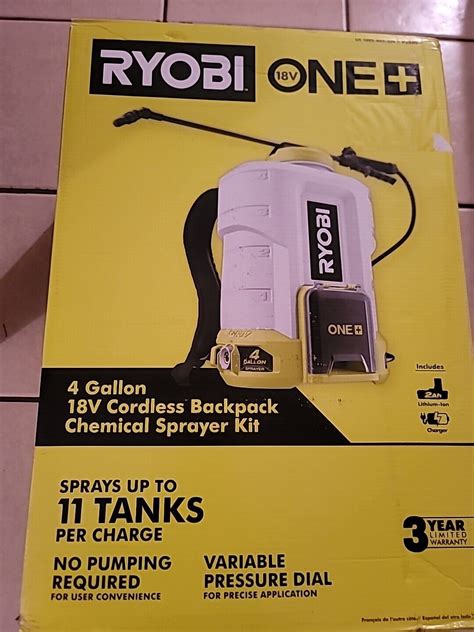 Ryobi One P2860 4 Gal Backpack Sprayer 18v Cordless Kit Battery