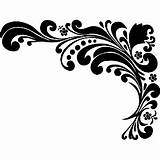 Corner Clipart Flourish Clip Designs Scroll Lace Victorian Stencil Cliparts Large Damask Border Pattern Flourishes Printable Simple Cards Vector Card sketch template