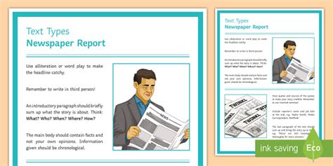 features   newspaper report display poster text types guide newspaper