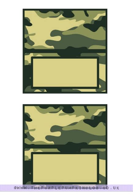 army party camo food labels  printables