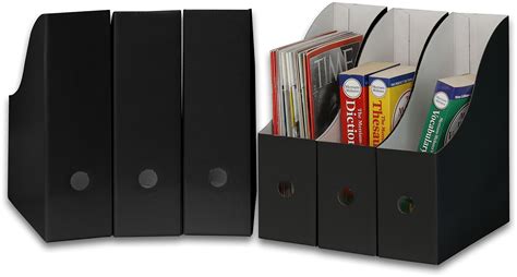 simple houseware black magazine file holder organizer box pack