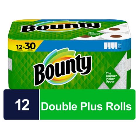bounty double  select  size white paper towel rolls  rolls