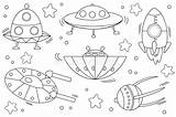 Spaceships Raumschiffe Raumschiffen Färben Lassen Verschiedene Flug Raumschiff sketch template