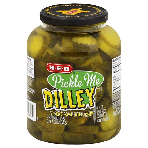 H E B Pickle Me Dilley Texas Size Dill Chips Shop Vegetables At H E B