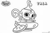 Shimmer Shine Coloring Pages Tala Monkey Pet Color Printable Kids Bettercoloring sketch template