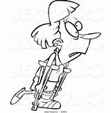 Crutches Outlined Toonaday Vecto sketch template