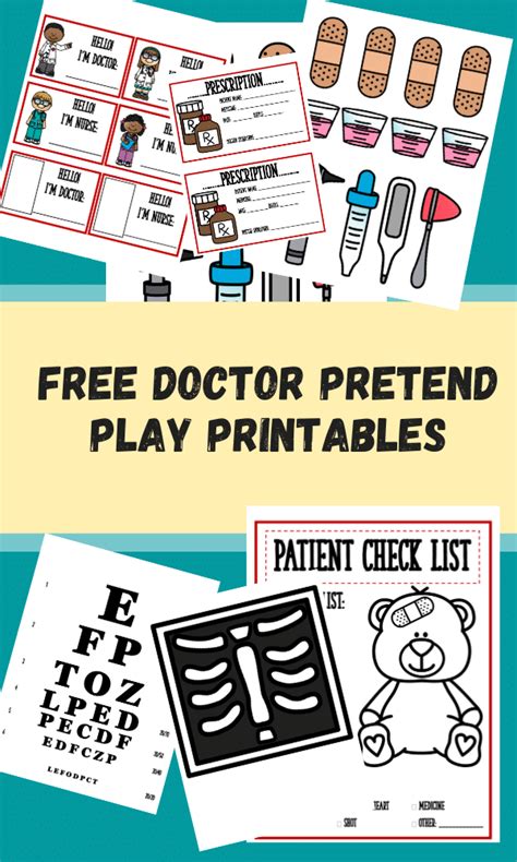 doctor pretend play printables worksheets