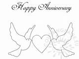 Anniversary Happy Heart Card Coloring Pages Drawing Doves Sketch Holiday Template Coloringpage Eu sketch template