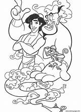 Coloring Aladdin Genie Abu Pages Printable Color Print Book sketch template