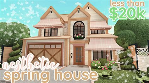aesthetic spring  bloxburg house build  story exterior  voice youtube