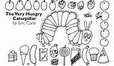 Caterpillar Hungry Coloring Very Pages Kids sketch template