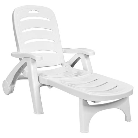 costway outdoor white plastic folding chaise lounge chair  position