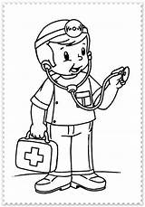 Ziek Dokter Dokters Helpers Docteur Maternelle Imitation sketch template
