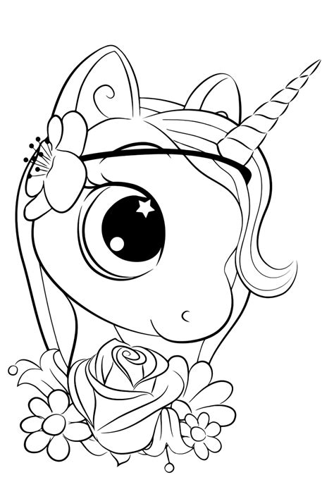 mloski  head   unicorn coloring pages