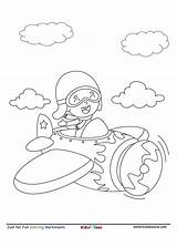 Aeroplane Kidzezone sketch template