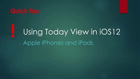 today view view  ios   quick tips youtube