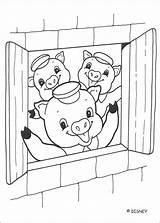 Pigs Little Three Coloring Pages Story Popular sketch template