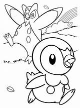 Coloring Pages Pokemon Piplup Empoleon Grotle Kleurplaten Color Printable Print Book Getcolorings Prinplup Cartoon Template Comments Cherrim Diamond sketch template