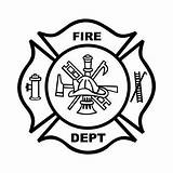 Fire Badge Department Coloring Clipart Outline Drawing Cross Maltese Shield Logo Helmet Pages Template Vector Firefighter Fireman Clip Dept Truck sketch template