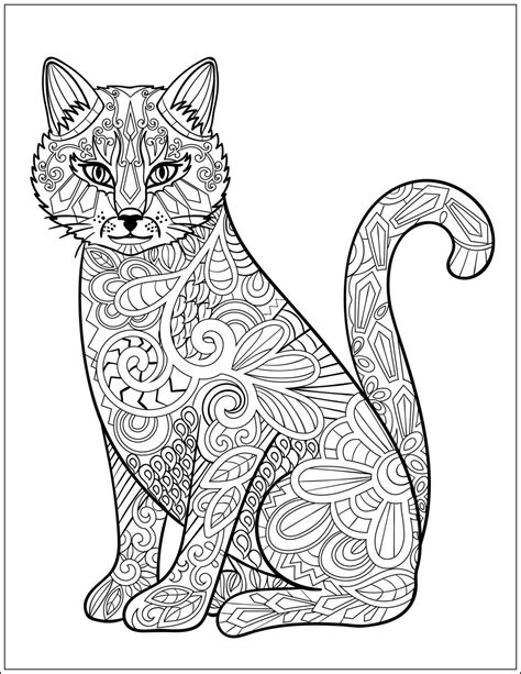 cat mandala coloring pages tedy printable activities