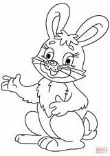Coloring Bunny Pages Cartoon Printable sketch template