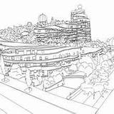 Hundertwasser Darmstadt Waldspirale Malvorlagen Ausmalen Colouring sketch template