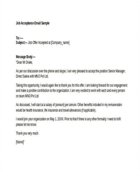 job offer letter templates samples word excel examples