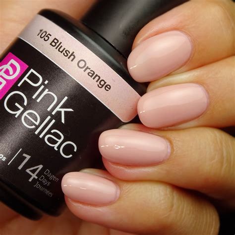 create beautiful natural nails  pink gellac gel polish  blush orange    perfect