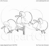 Sheep Cartoon Fence Herd Outline Leaping Clip Toonaday Royalty Illustration Rf Clipart 2021 sketch template